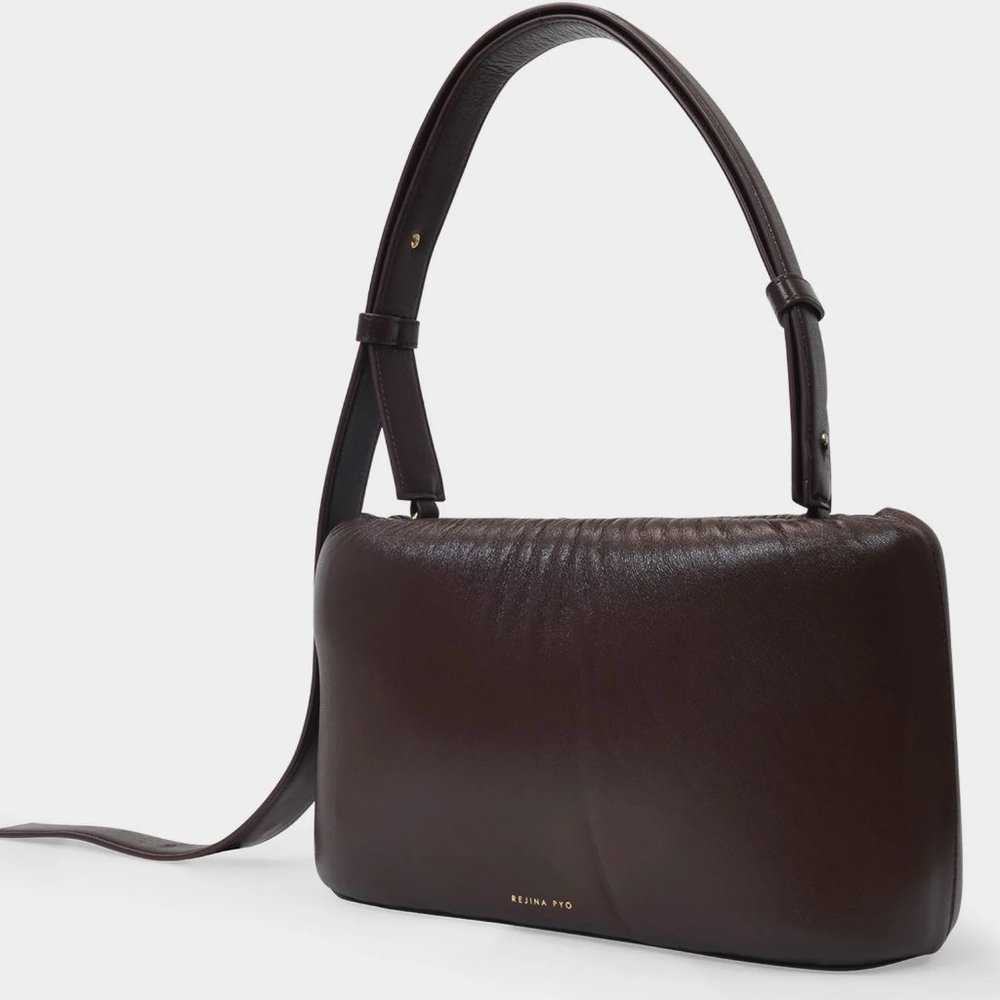 New Stunning Regina Pyo Ellis Puff Ruched Bag Dark Chocolate